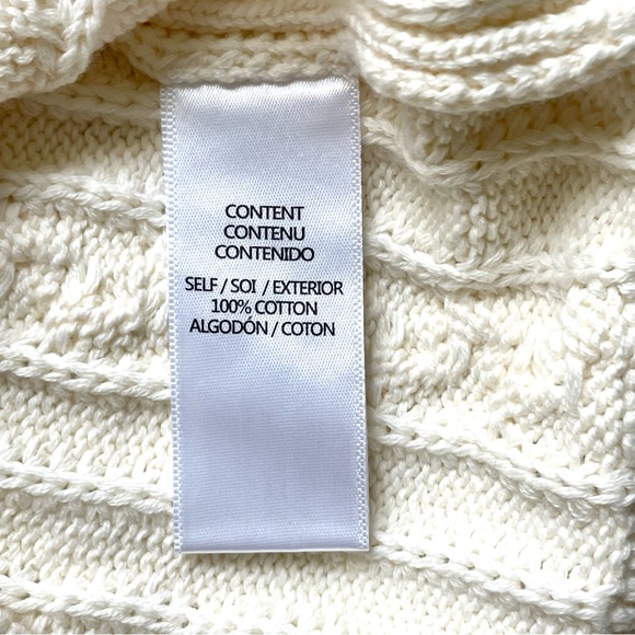 Cableknit Open Back Cotton Sweater Dress - NWT Size L - Picture 10 of 15